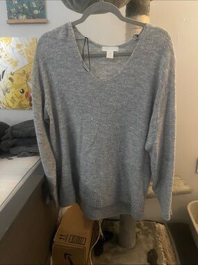 H&M Light Gray V-Neck Women's Sweater